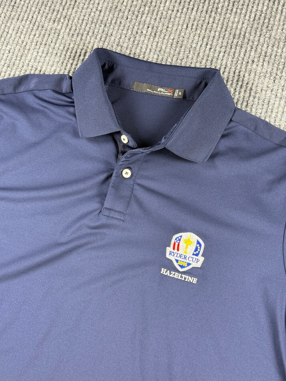 RLX Ralph Lauren Golf Polo Mens XL Ryder Cup 2016 Hazeltine Navy Performance